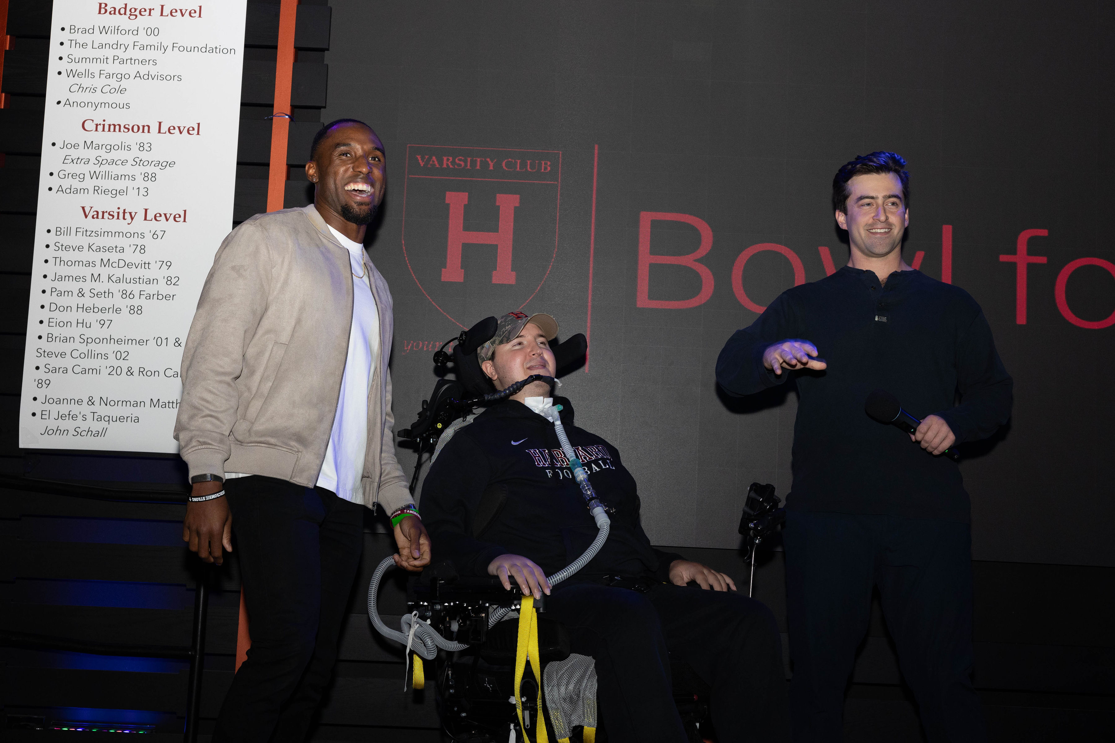 Ben with supporters at a Varsity Club fundraising event